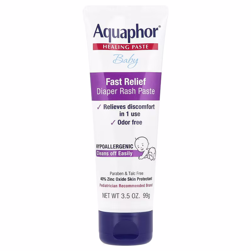 Aquaphor Baby Diaper Rash Relief Paste with Zinc Oxide, Diaper Rash Treatment, 3.5 oz