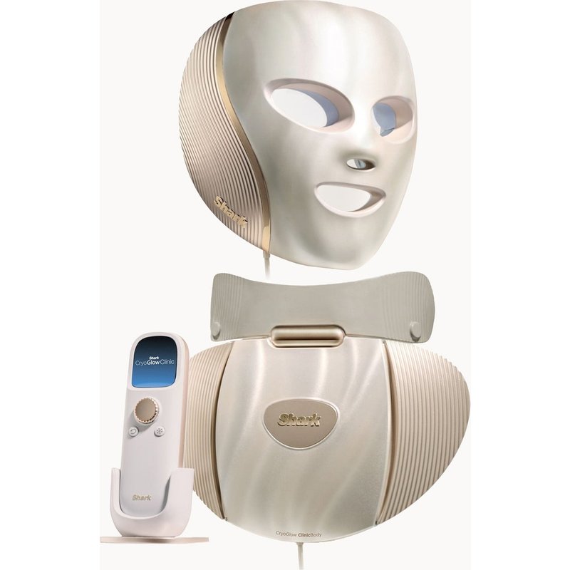 Shark CryoGlow Clinic Face + Body Under-Eye Contrast Therapy & LED Anti-Ageing & Blemish Clearing System - White Gold