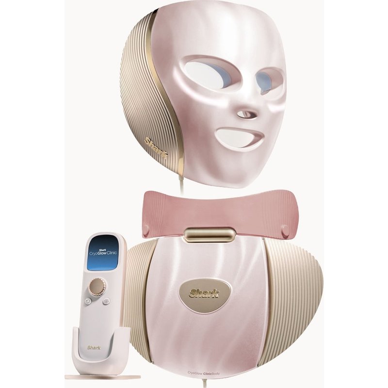 Shark CryoGlow Clinic Face + Body Under-Eye Contrast Therapy & LED Anti-Ageing & Blemish Clearing System - Rose Gold