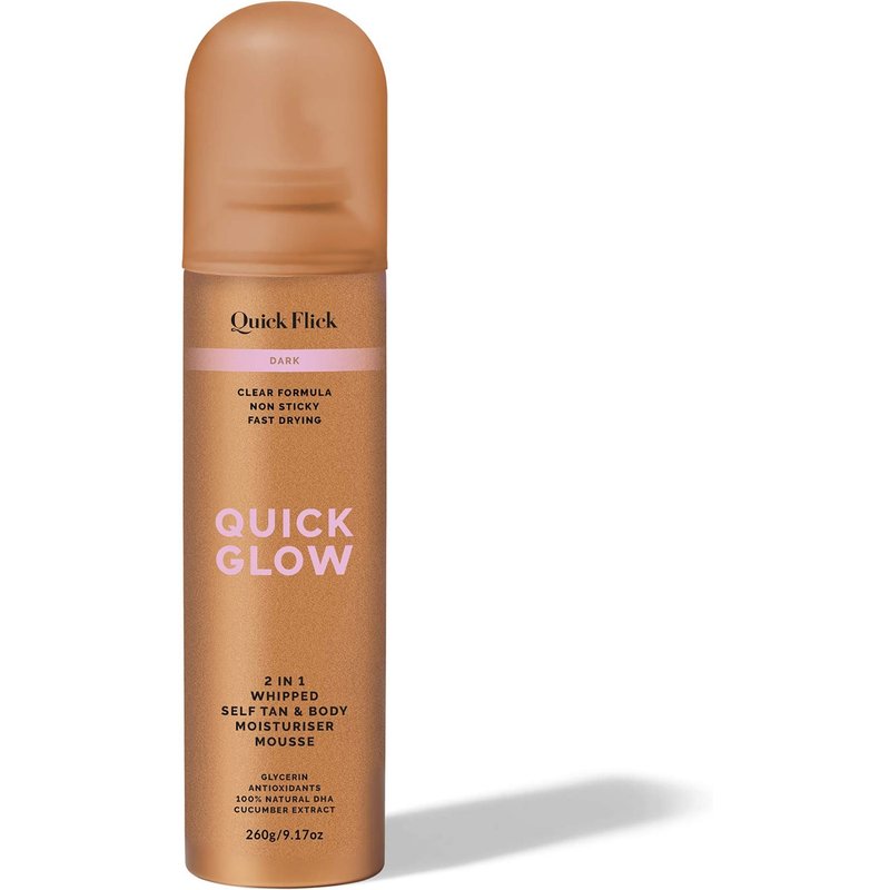 The Quick Flick Quick Glow Dark Whipped Tan Body Moisturiser Mousse 260g