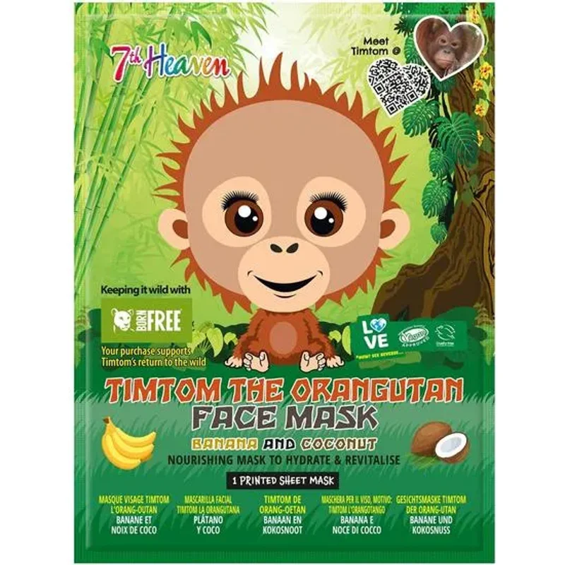 Montagne Jeunesse 7th Heaven Face Food Born Free TimTom Orangutan Sheet Mask Banana and Coconut