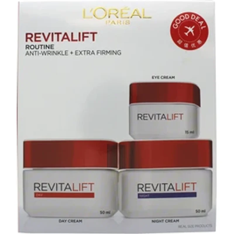 L'Oreal Paris Revitalift Programme Gift Set 50ml Day Cream + 50ml Night Cream + 15ml Eye Cream