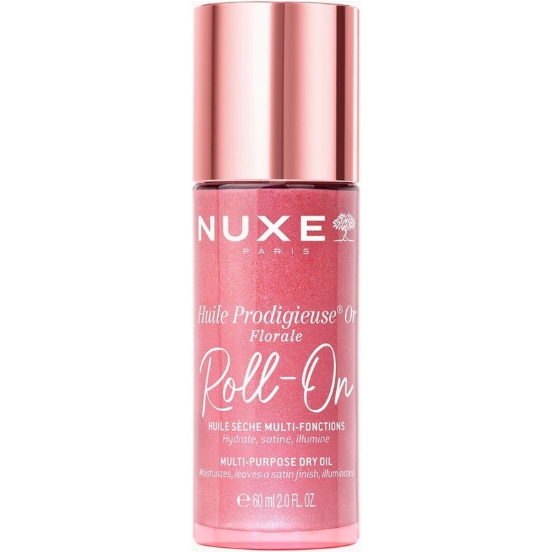 NUXE Huile Prodigieuse Floral Gold Shimmer Multi-Purpose Dry Oil for Face, Body and Hair Roll On 60ml