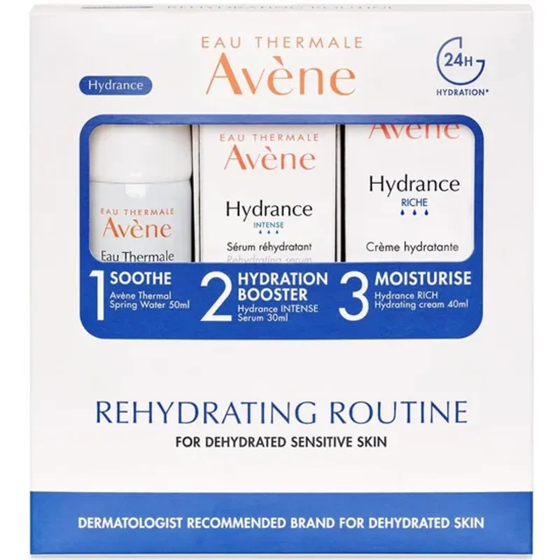 Avène Hydrance Rehydrating Routine Kit Sprint Water + Hydrance Intense Serum + Hydrance Rich Cream