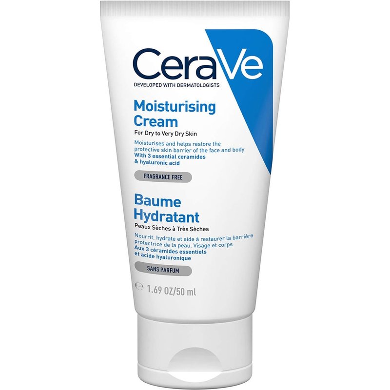 CeraVe Moisturising Cream Tube with Ceramides for Dry to Very Dry Skin 50ml