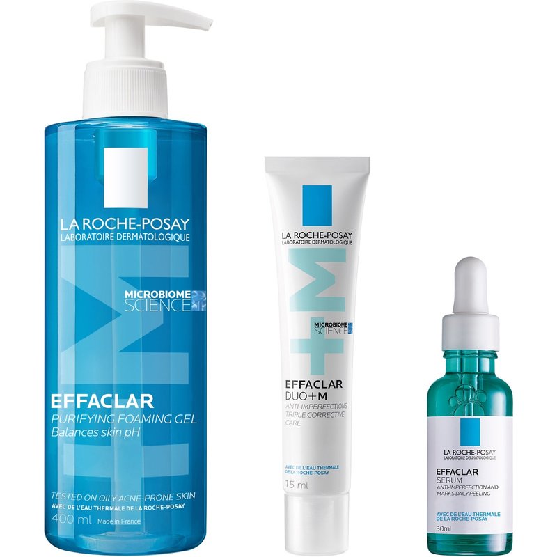 La Roche-Posay Breakout-Fighting Set- High Strength: Effaclar Cleanser, Serum and Corrective Care