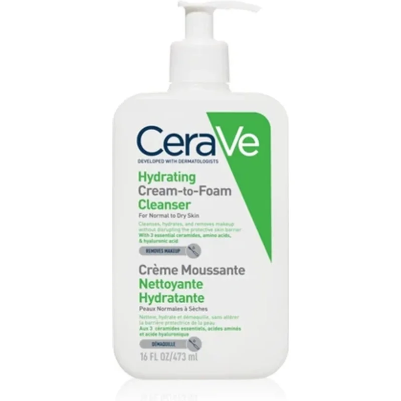 CeraVe Hydrating Cream-to-Foam Cleanser 473ml