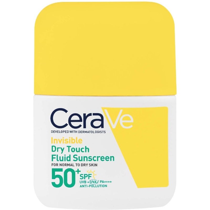 CeraVe Invisible Dry Touch Fluid Sunscreen SPF 50 for normal to oily skin with 3 essential ceramides 50 ml