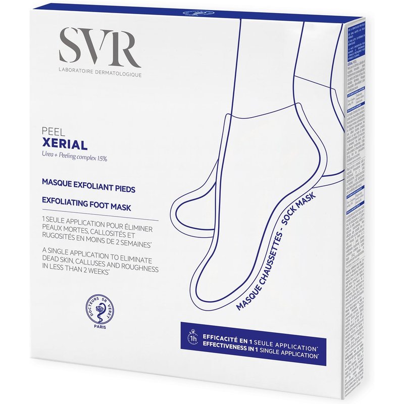 SVR XERIAL PEEL - Exfoliating Foot Sock-Mask for Dry, Hard, Thickened and Callused Skin, Size 35 to 44 (1 pair)