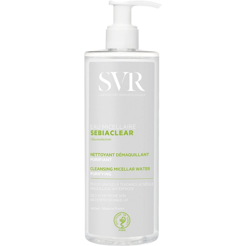 SVR SEBIACLEAR Purifying Micellar Water Cleanser & Make-Up Remover for Acne-Prone, Oily, Combination Skin , 400ml