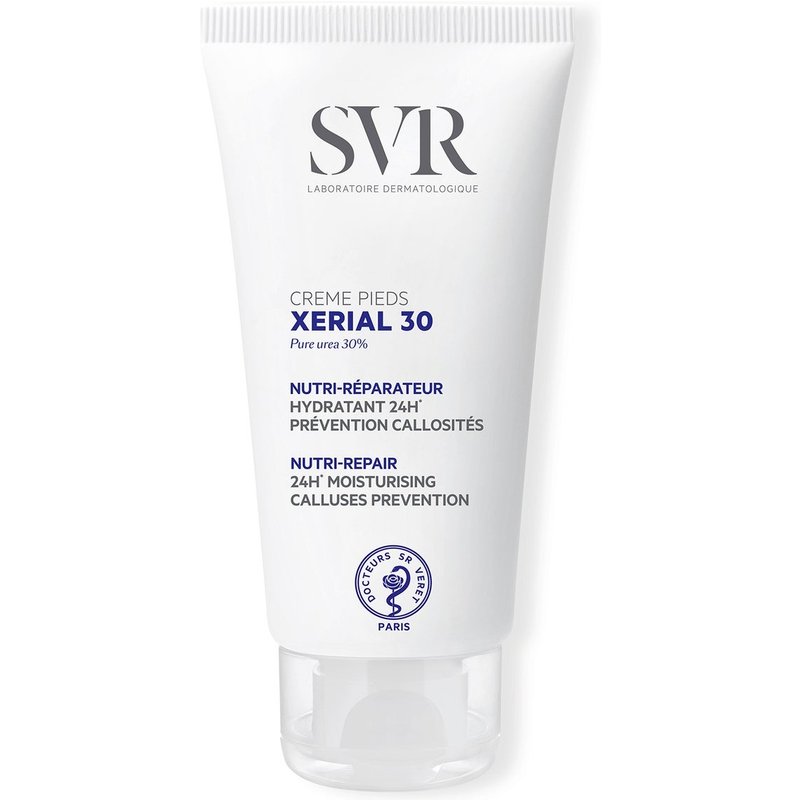 SVR XERIAL 30 24hr Hydration Pure Urea Foot Maintenance Cream for Dry, Scaly, Rough Skin Prone to Corns and Calluses, 50ml