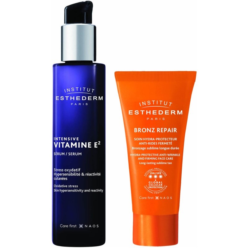 Institut Esthederm Intensive Vitamin E Antioxidant Face Serum & Bronz Repair Bundle
