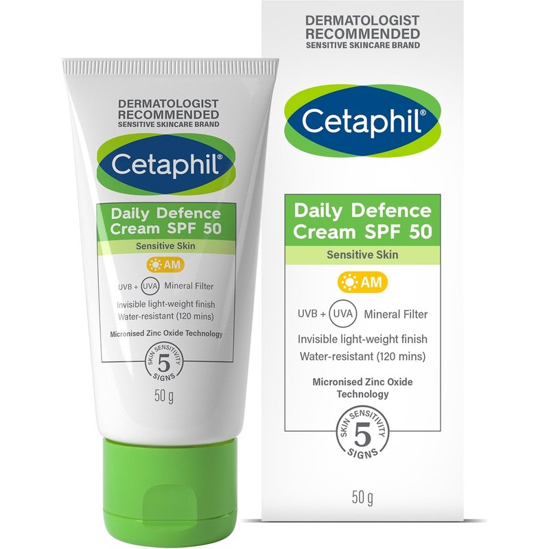 Cetaphil Daily Defence Cream SPF50 with UVA/UVB Filters for Sensitive Skin 50g