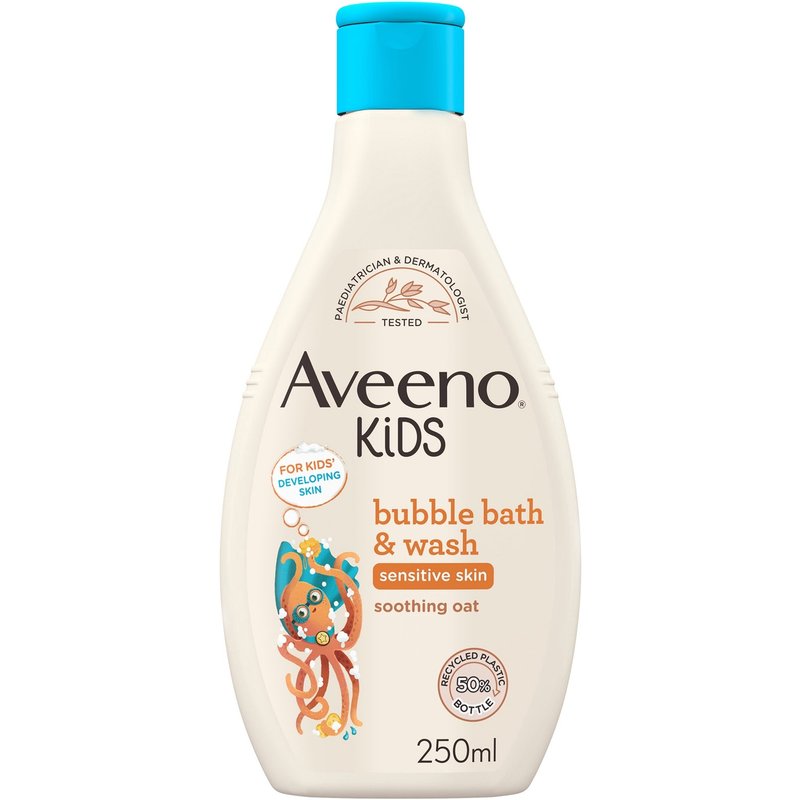 Aveeno Kids Bubble Bath and Wash with Soothing Oat Extract 250ml