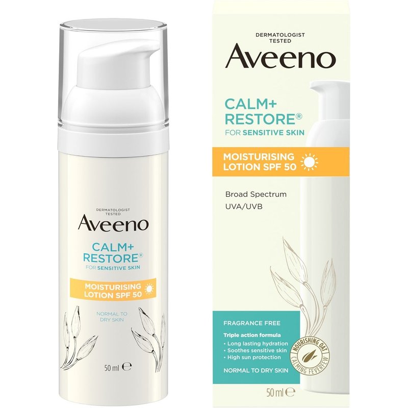 Aveeno Face Calm & Restore Moisturising Lotion SPF 50 50ml