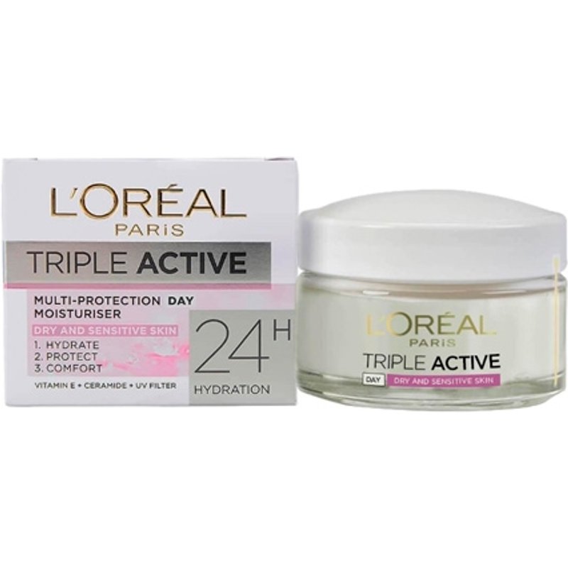L'Oreal Triple Active Dry & Sensitive Day Cream - 50 ml
