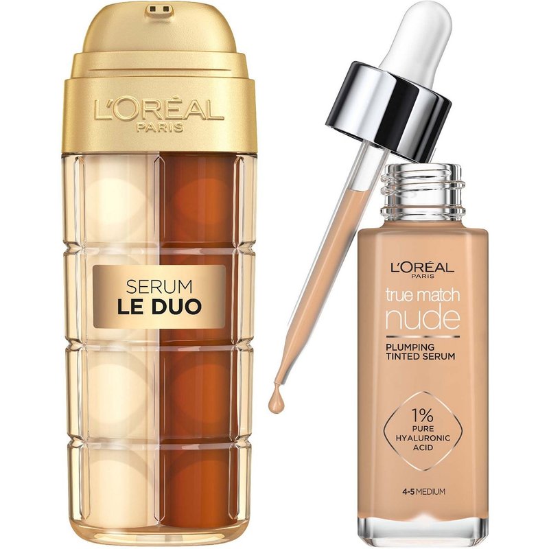 L'Oréal Paris Age Perfect Serum Le Duo 30ml & True Match Tinted Serum 30ml Bundle (Various Shades) - 4-5 Medium
