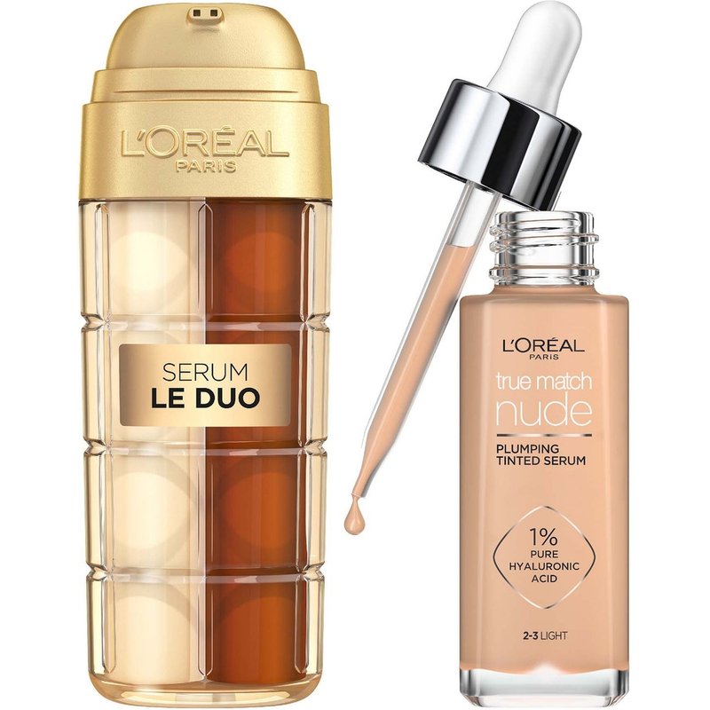 L'Oréal Paris Age Perfect Serum Le Duo 30ml & True Match Tinted Serum 30ml Bundle  - 2-3 Light