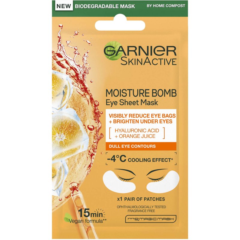 Garnier Hyaluronic Acid and Orange Juice Hydrating Brightening Eye Sheet Mask 6g