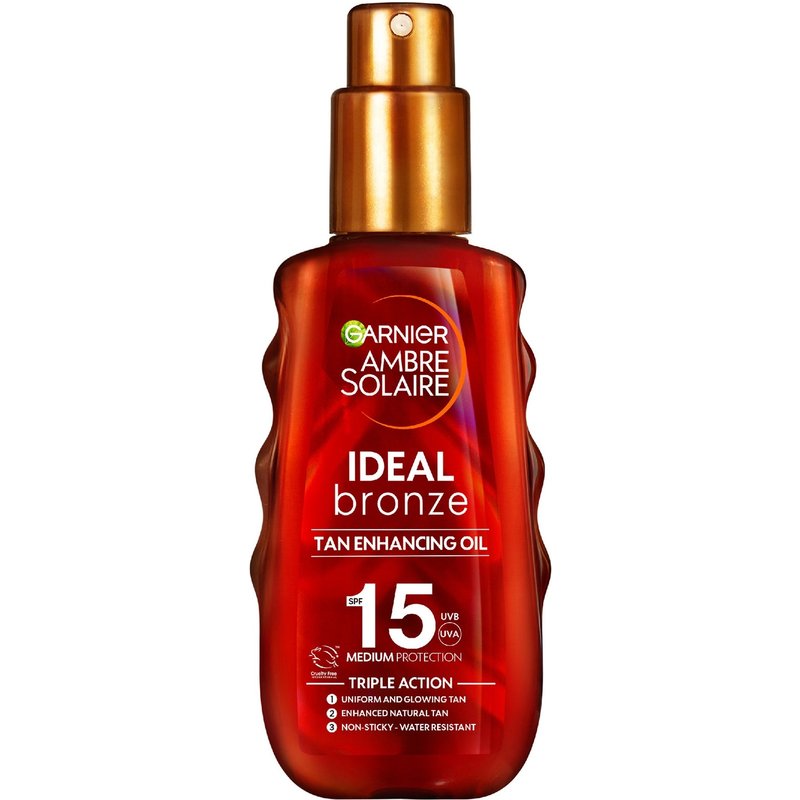 Garnier Ambre Solaire Ideal Bronze Protective Oil SPF15 Sun Cream Spray 150ml