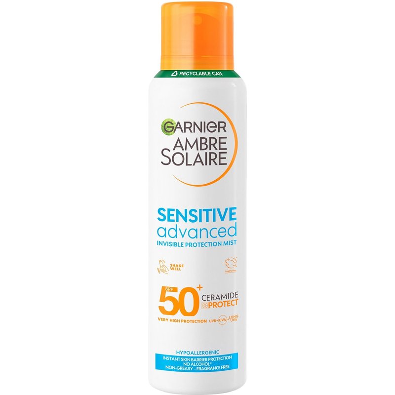Garnier Ambre Solaire SPF 50+ Sensitive Advanced Dry Mist Sun Spray 150ml