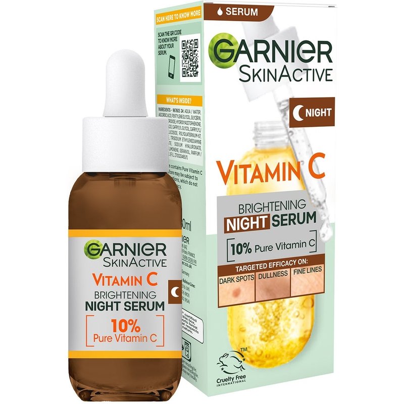 Garnier Anti Dark Spot Night Serum 10% Pure Vitamin C and Hyaluronic Acid 30ml