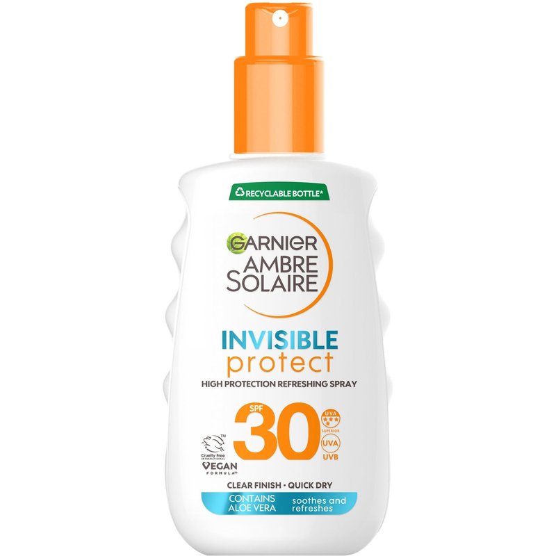 Garnier Ambre Solaire Invisible Protect Sun Protection Spray SPF30 Invisible Finish Sun Cream Spray 150ml
