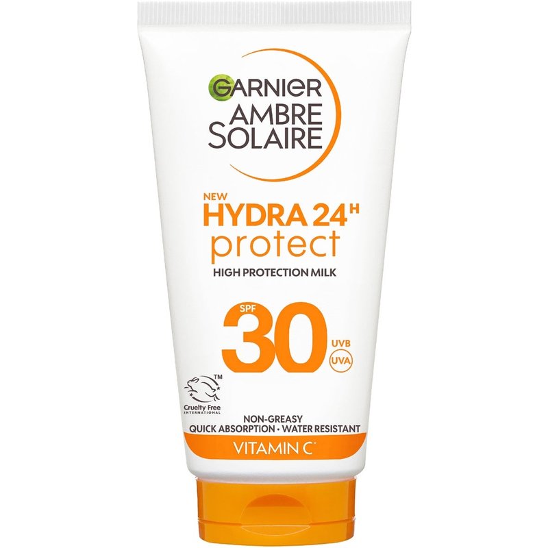 Garnier Ambre Solaire SPF 30 Hydra 24 Hour Protect High Protection UVB & UVA Hydrating Sun Cream Lotion, 50ml