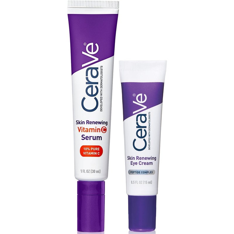 CeraVe Skin Renewing Duo for Visibly Brighter Smoother Skin with Vitamin C Serum and Eye Cream
