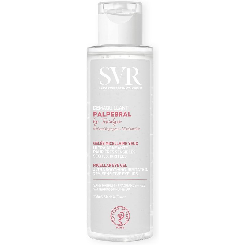 SVR PALPEBRAL Soothing No-Rinse Eye Makeup Remover Gel for Sensitive, Dry, Sore, Allergy-Prone Eyelids and Eye Contour, 125ml