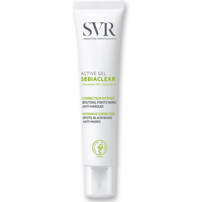 SVR SEBIACLEAR Active Anti-Blemish Face Gel-Cream for Acne-Prone, Oily Skin with Gluconalactone & Niacinamide, 40ml