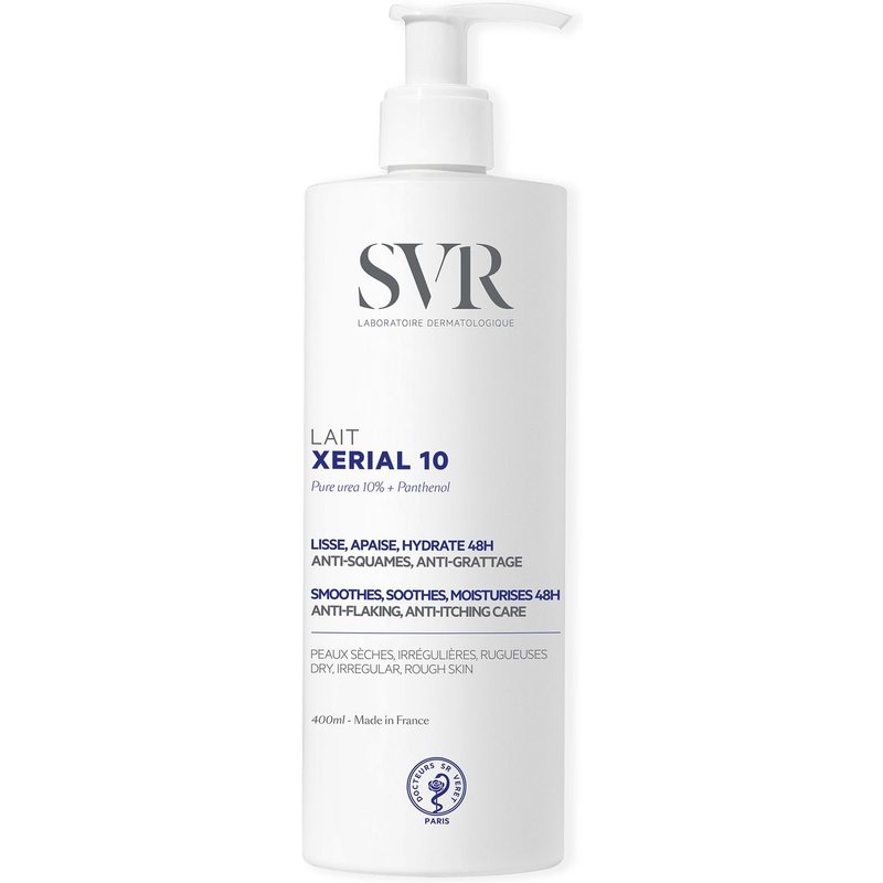 SVR XERIAL 10 Ultra-Rich, 10% Pure Urea & Shea Butter 48hr Body Moisturiser for Flaky, Scaly, Ashy, Extremely Dry Skin, 400ml