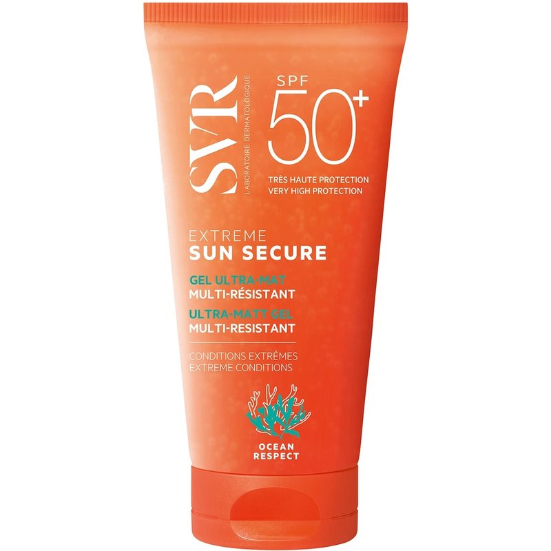 SVR SUN SECURE Extreme SPF 50+ Dry-Touch Matte FInish, Sweat, Friction & Water-Resistant Face SPF Gel, Reef-Safe, 50ml