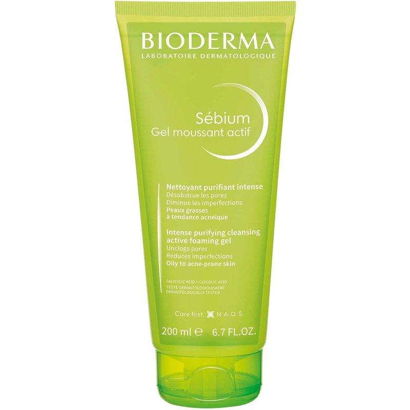 BIODERMA Sébium Gel Moussant Actif Anti-Blemish Gel Cleanser for Acne-Prone Skin 200ml