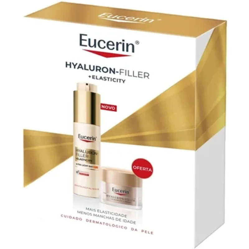 Eucerin Hyaluron-Filler + Elasticity Ultra-Light Anti-Ageing Day Cream SPF 50 50ml + Hyaluron-Filler + Elasticity Night Cream 20ml