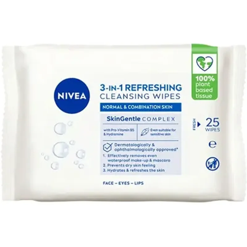 Nivea 3-In-1 Refreshing Cleansing Wipes 25 Wipes