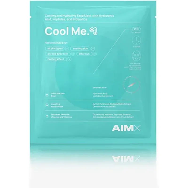 AimX Hydrating & Cooling Face Mask With Probiotics "cool Me" 1 Sheet