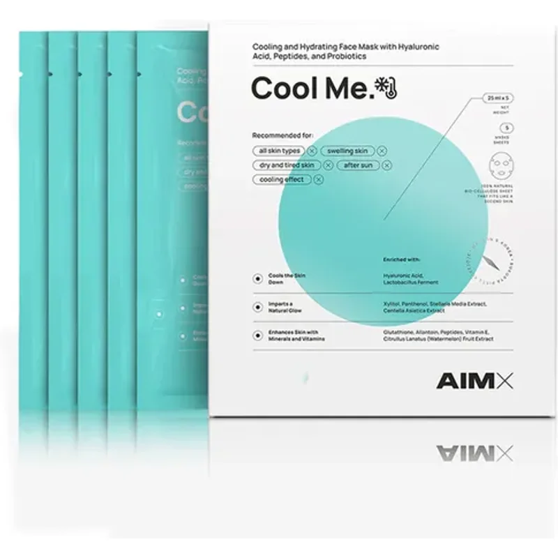 AimX Hydrating & Cooling Face Mask With Probiotics "cool Me" 5 Sheets