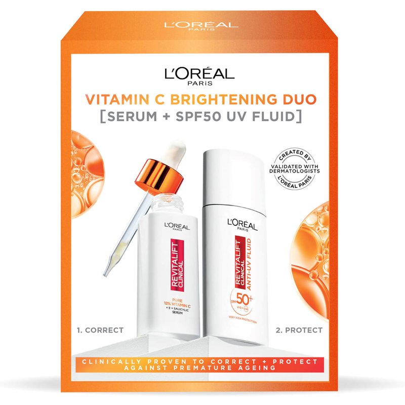 L'Oréal Paris Revitalift Vitamin C Brightening Set with Serum and SPF50 Fluid