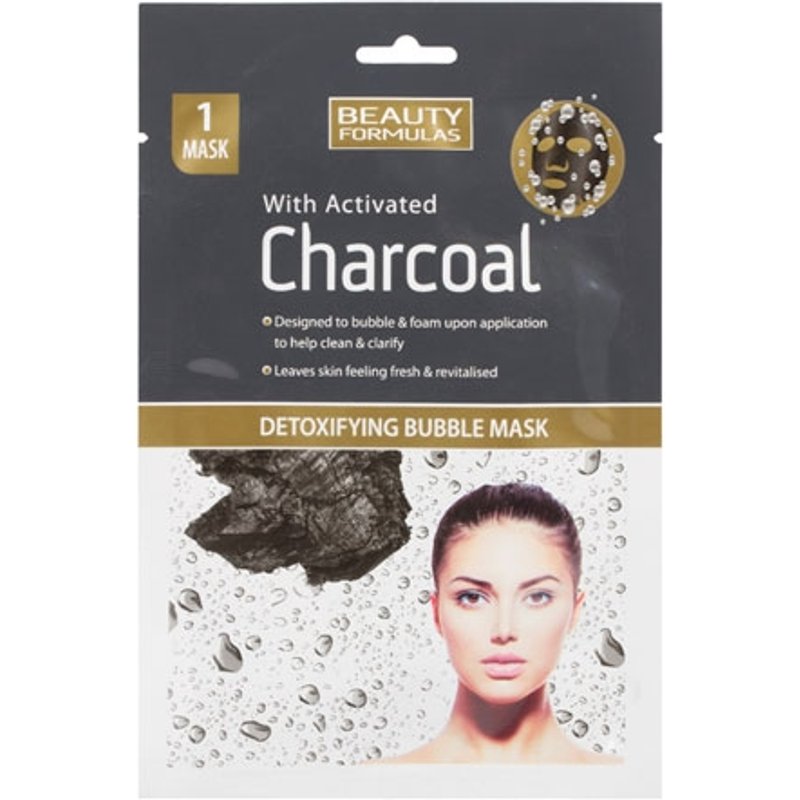Beauty Formulas Charcoal Detoxifying Bubble Face Mask 1 piece.