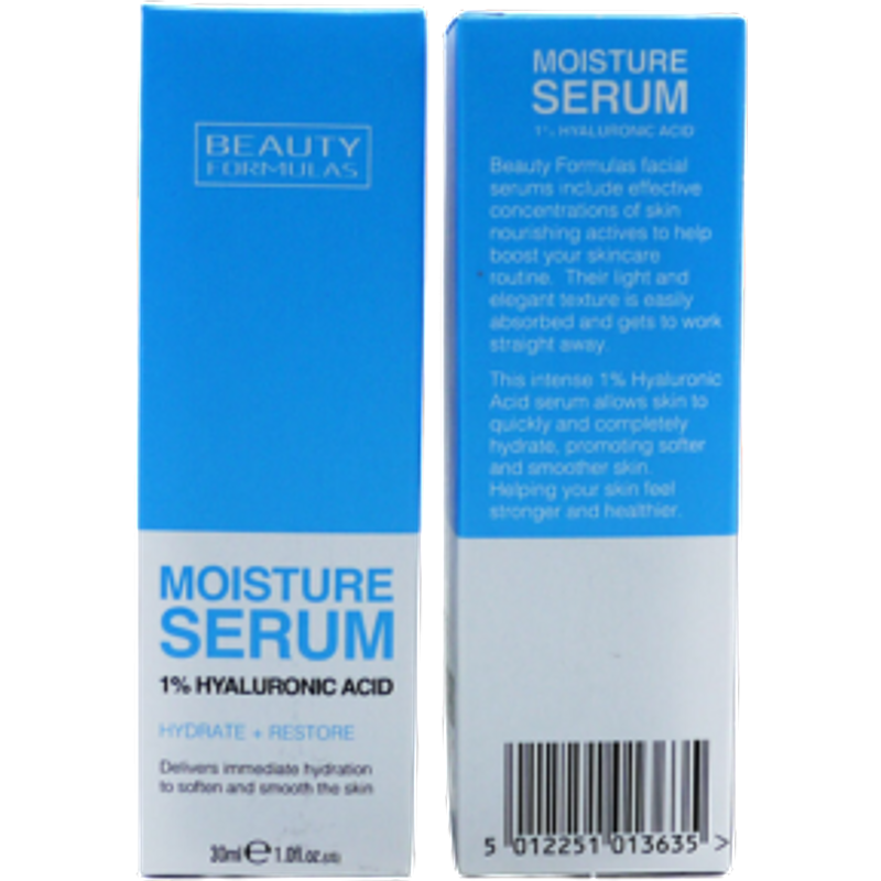 Beauty Formulas Moisturising 1% Hyaluronic Acid Facial Serum - 30ml