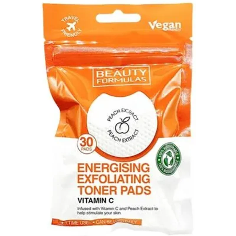 Beauty Formulas Energising Vitamin C Exfoliating Toner Pads x30