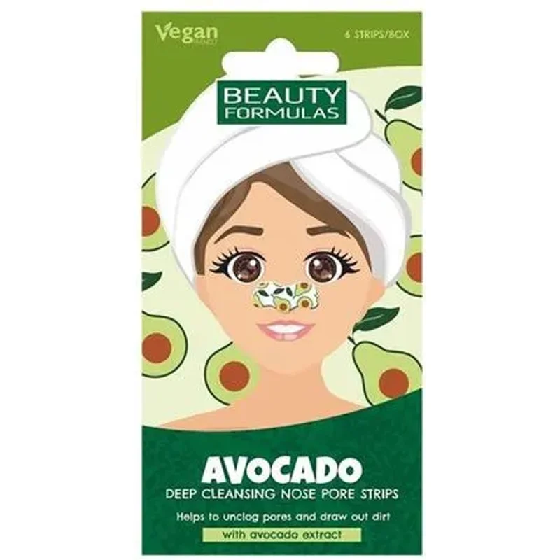 Beauty Formulas Avocado Deep Cleansing Nose Pore Strips 6 Pairs