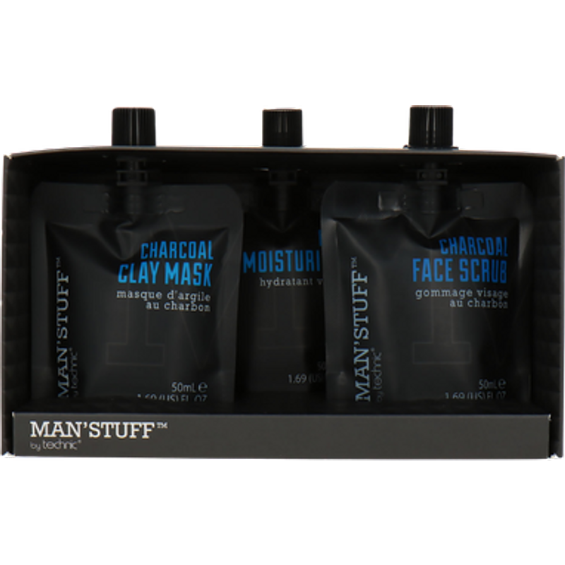 Technic Man Stuff Charcoal Skincare Gift Set - 3 x 50 ml
