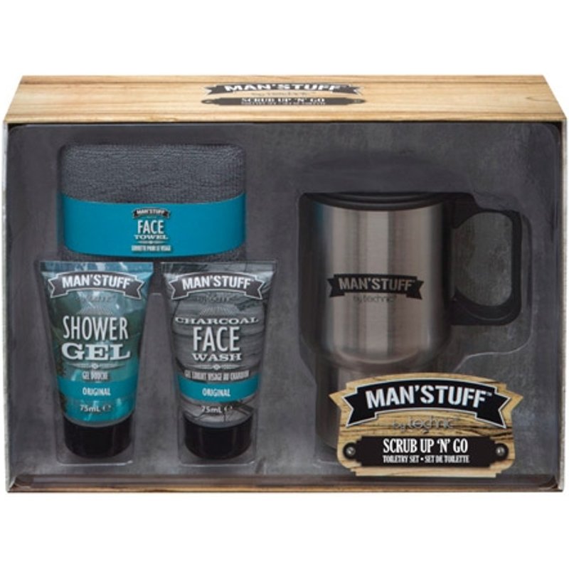 Man'Stuff Scrub Up 'n' Go Bath Set