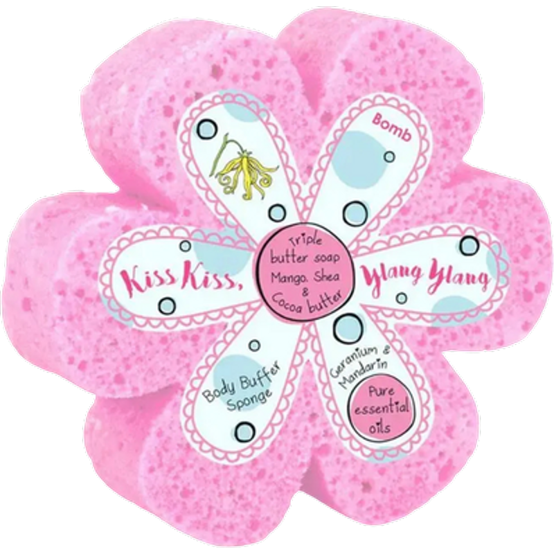 Bomb Cosmetics Kiss Kiss Ylang Ylang Body Buffer Soap Sponge