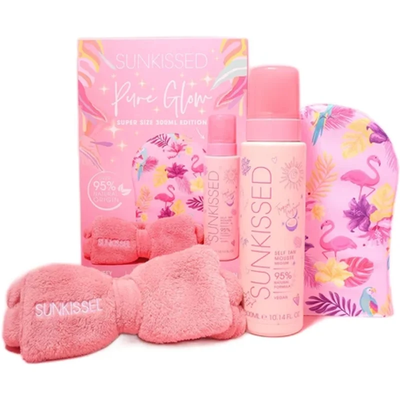 Sunkissed Pure Glow Collection Tanning Gift Set Medium Tan + Mitt + Headband