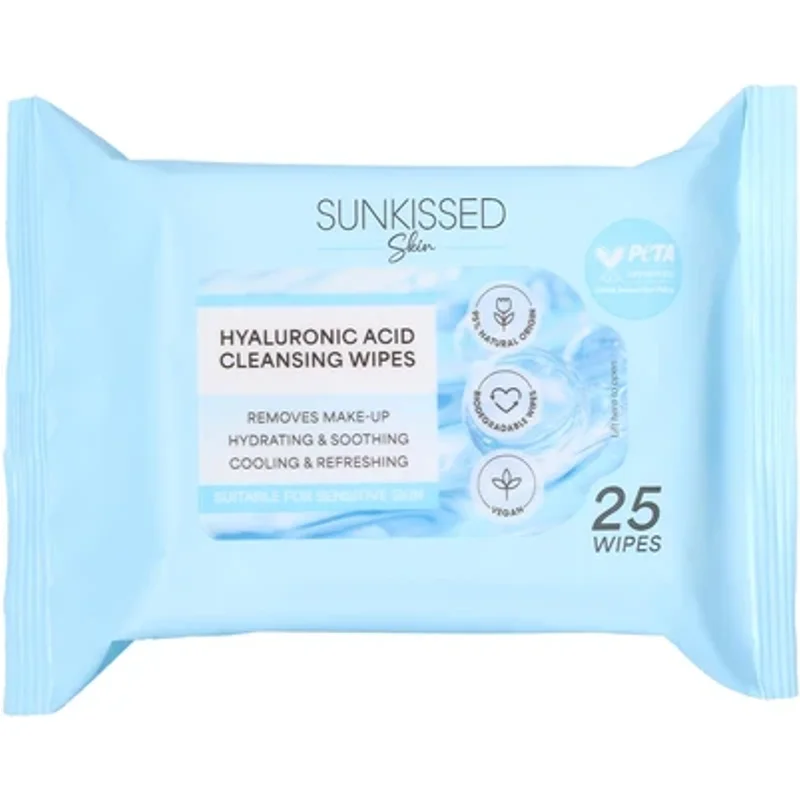 Sunkissed Skin Hyaluronic Acid Cleansing Wipes 25 Pieces