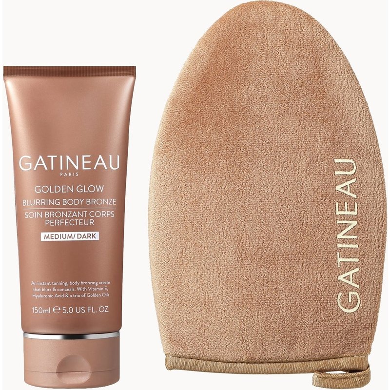 Gatineau Golden Glow Blurring Body Bronze Medium Dark & Luxury Tanning Mitt Duo