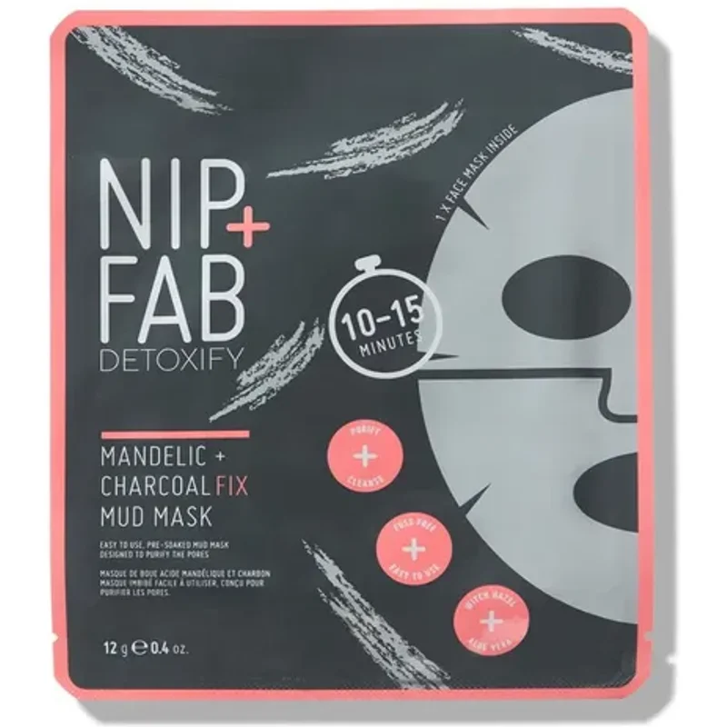 NIP+FAB Charcoal + Mandelic Acid Fix Mud Sheet Mask x 1